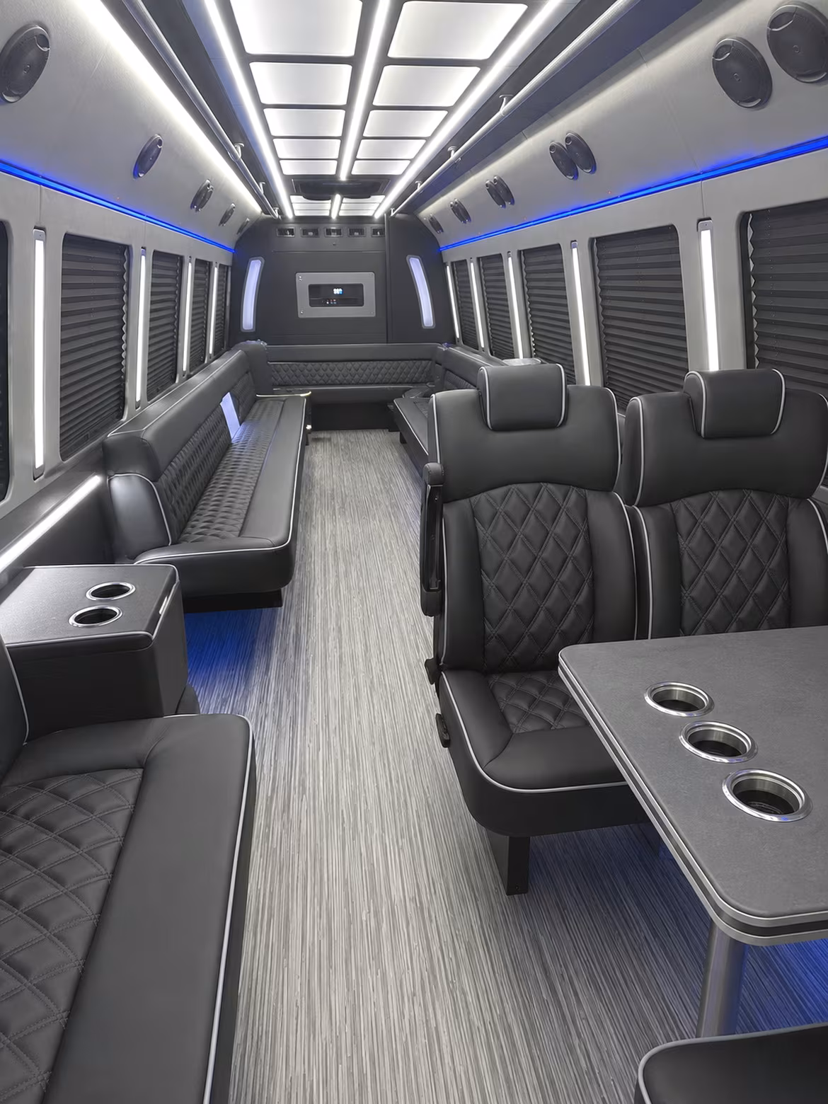 caldwell 25 passenger party bus inside