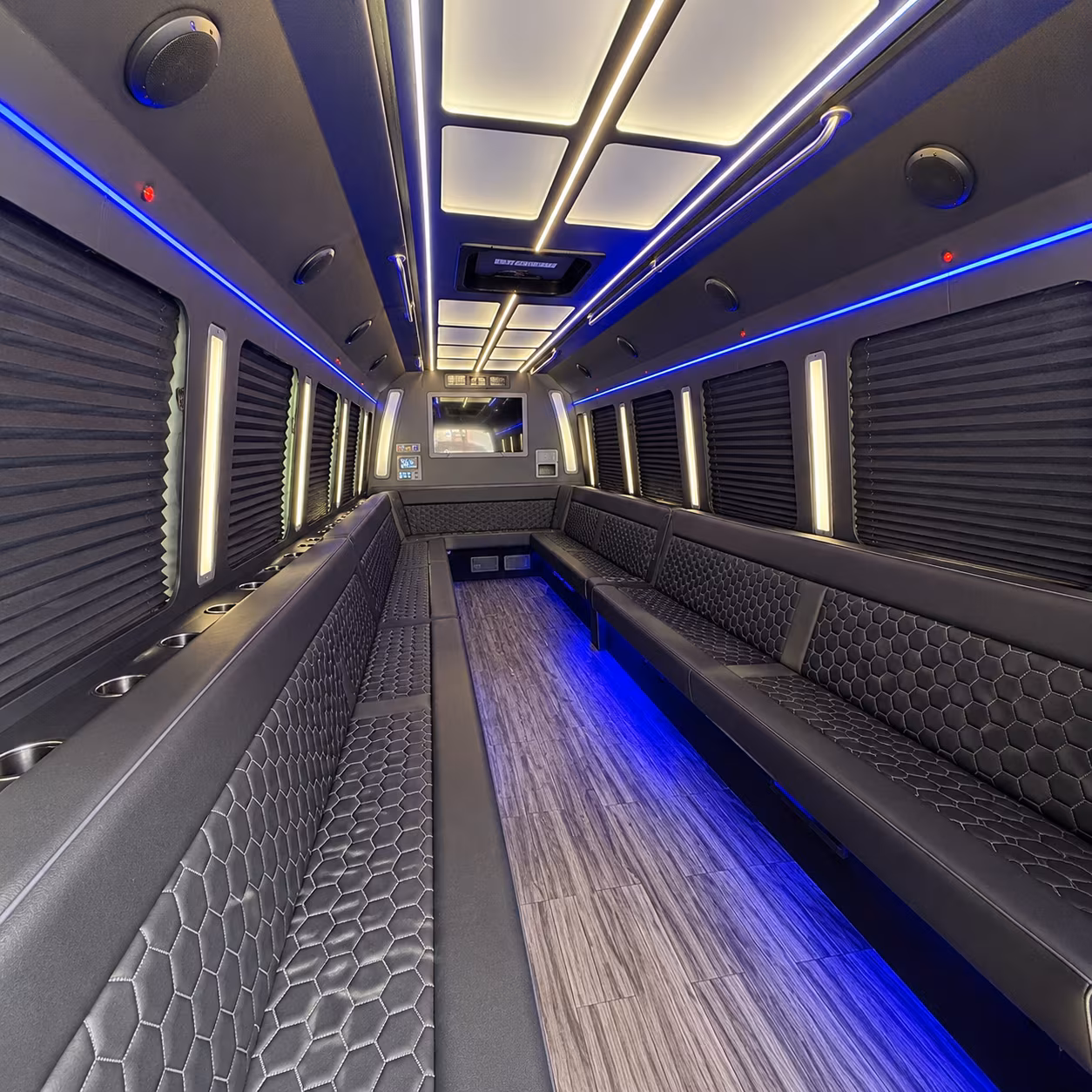 caldwell 30 passenger party bus interior