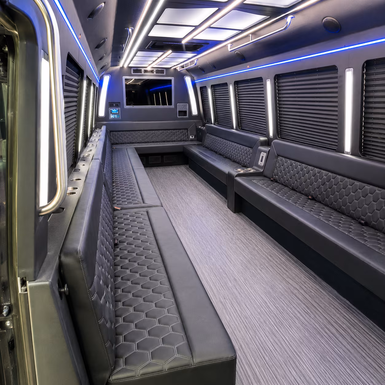 caldwell 40 passenger party bus interior