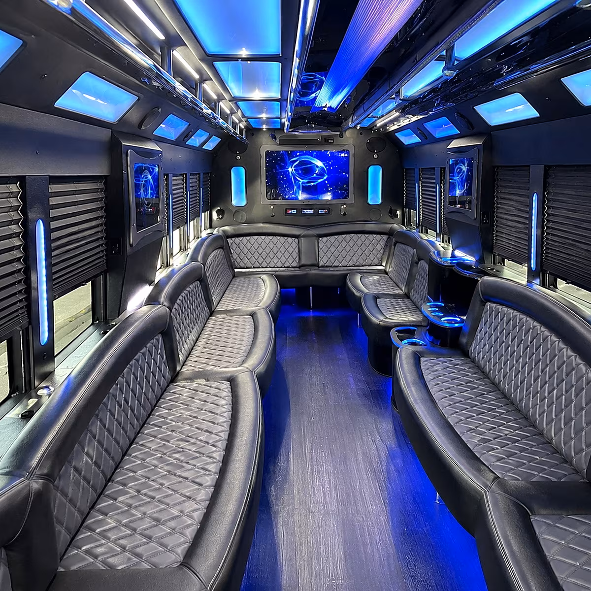 caldwell 50 passenger party bus interior