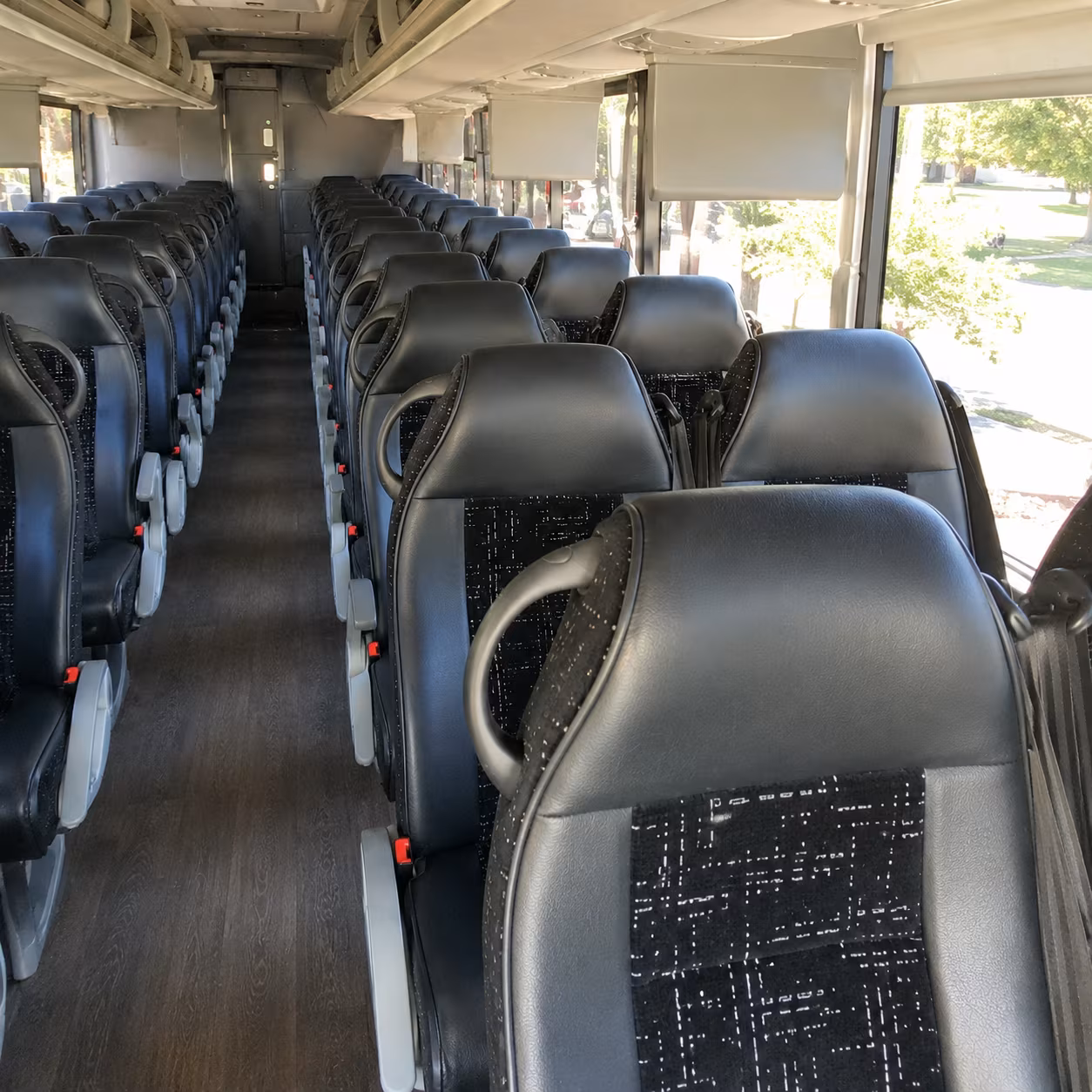 caldwell 56 passenger charter bus inside